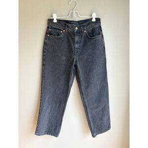 Asos Design‎ Womens Straight Jeans High Rise Stretch Denim Washed Black Size 28